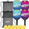 image:imageSelkirk Sport SLK Club Pickleball Paddles Set  Graphite amp Fiberglass  A pickle ball paddle set with an SX3 honeycomb core for a forgiving feel perfect for beginners and new playersSet of 4